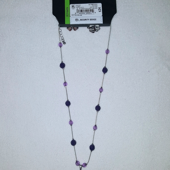 Brown velvet purse and set of cristal flower Neckless with earrings - Picture 9 of 9